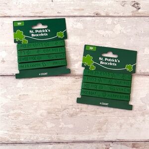 St Patrick’s Day Rubber Bracelets OS Adult Kids Green St Pattys Day NEW!